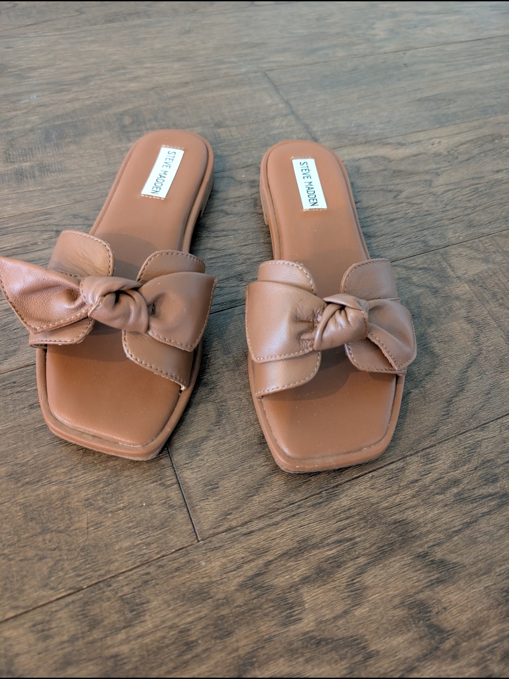 Steve Madden Catumm Brown Bow Slide Sandals Size 8 - Picture 3 of 6